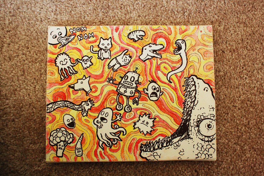 900x600 Monster Watercolor Doodle By Sterfry7