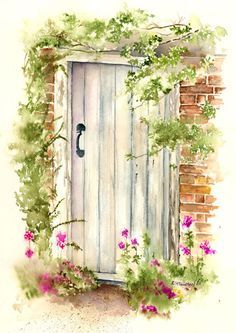 236x333 Image Result For Pen And Ink Watercolor Cottage Door Doorways