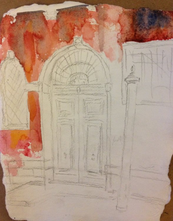 588x750 Blue Door, Venice Watercolor Painting Tutorial