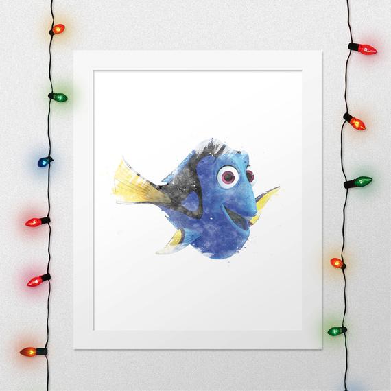 570x570 Disney Dory Dory Print Finding Dory Dory Watercolor Dory Etsy