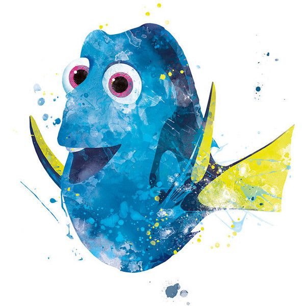 600x600 Dory Print, Dory Watercolor, Dory Wall Art, Disney Nemo, Dory