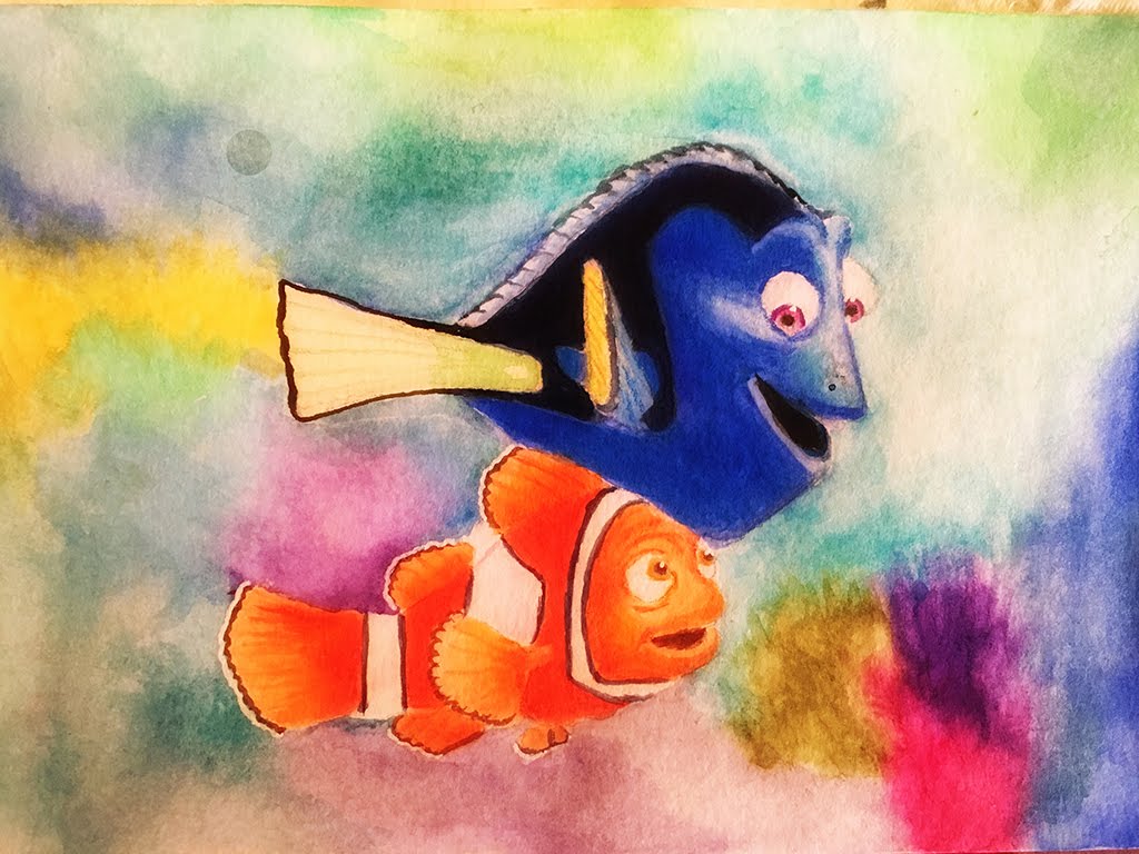 1024x768 Drawing Finding Dory Painting In Watercolor
