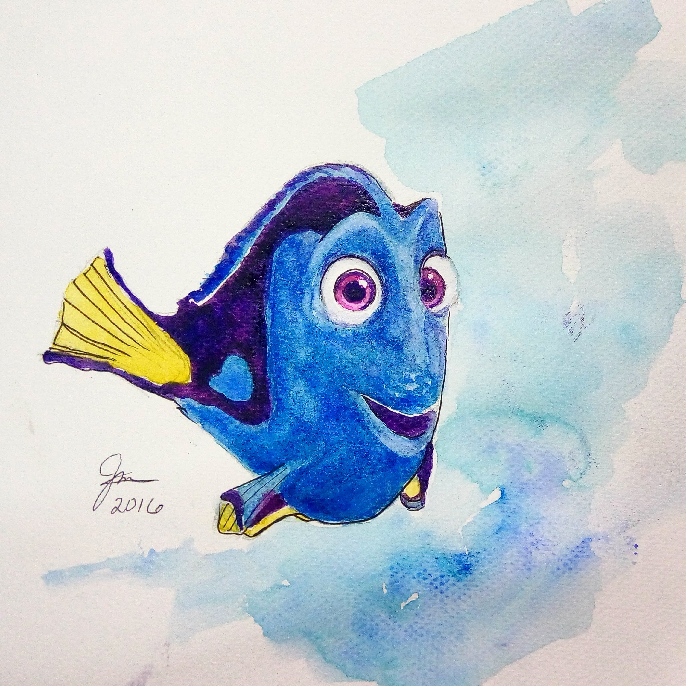 2293x2293 Finding Dory Speed Painting Watercolor