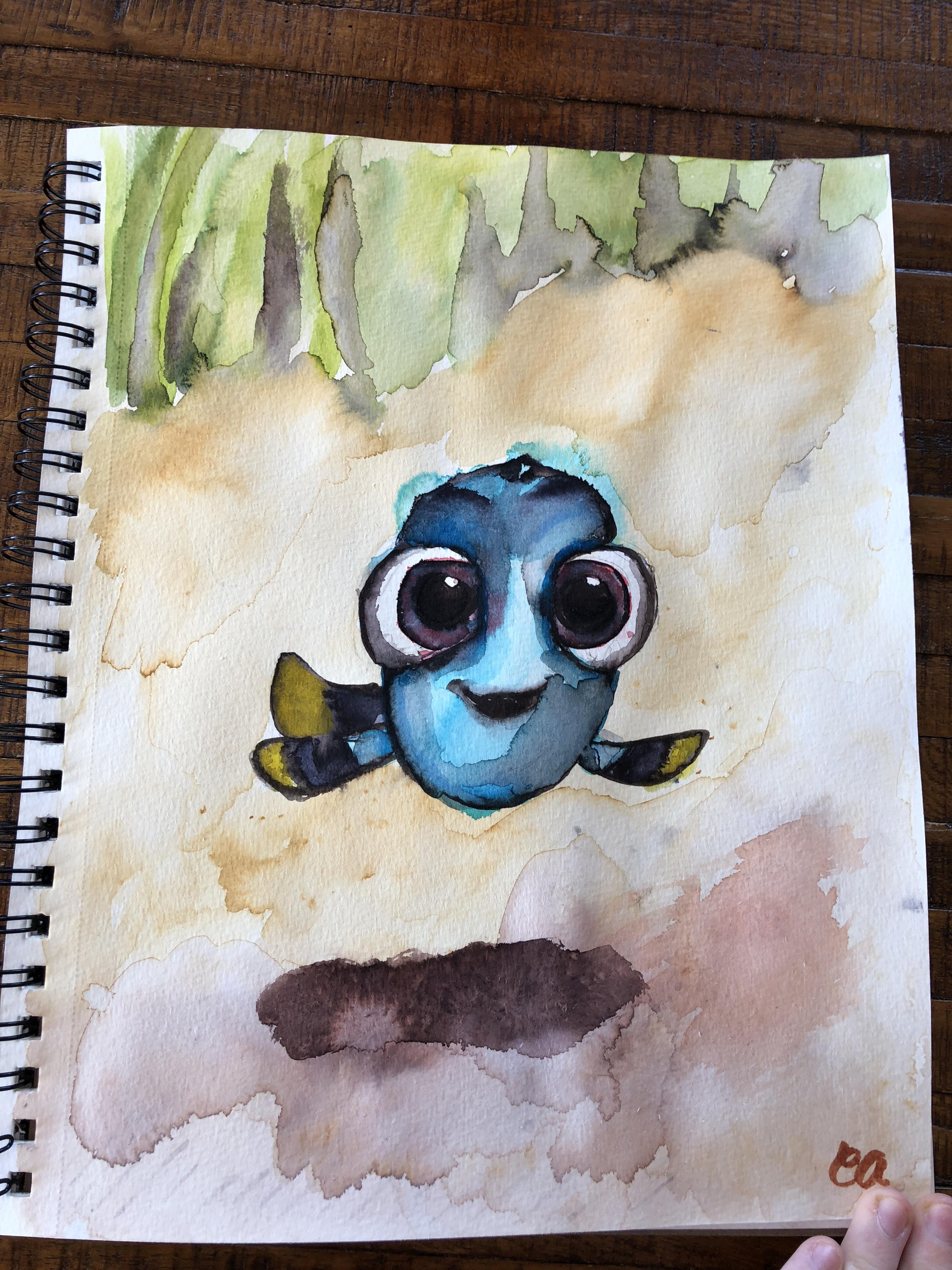 3024x4032 My Watercolor Painting Of Little Dory. Disney