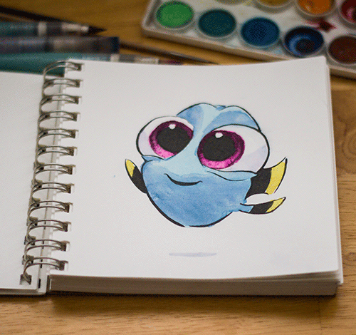 500x470 Baby Dory Watercolor