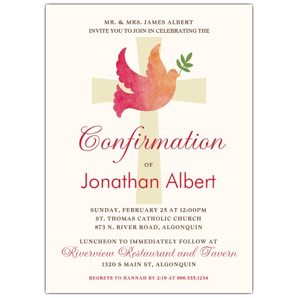 600x600 Watercolor Dove Confirmation Invitations Paperstyle