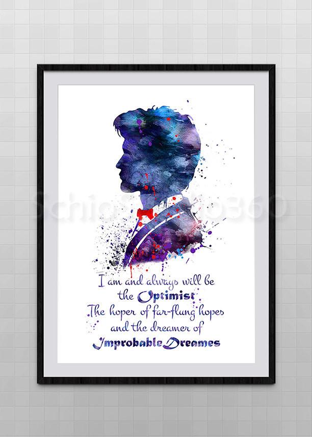 612x857 Doctor Who Matt Smith Watercolor Print