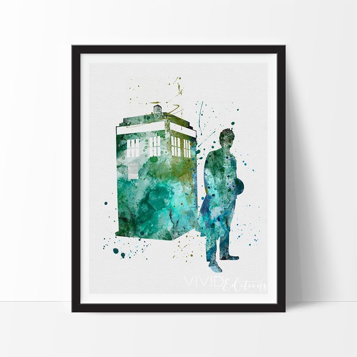 736x736 Tardis, Doctor Who Watercolor Art Print Watercolor Art, Tardis