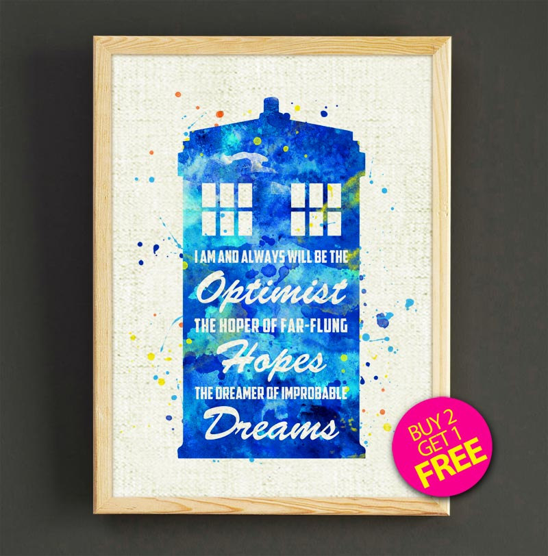 800x812 Wall Art Print Tardis Dr Who Watercolor Art Home Decor Etsy