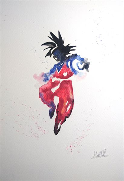410x600 Goku Dragon Ball Z Watercolour Painting A4 By Matt Dale
