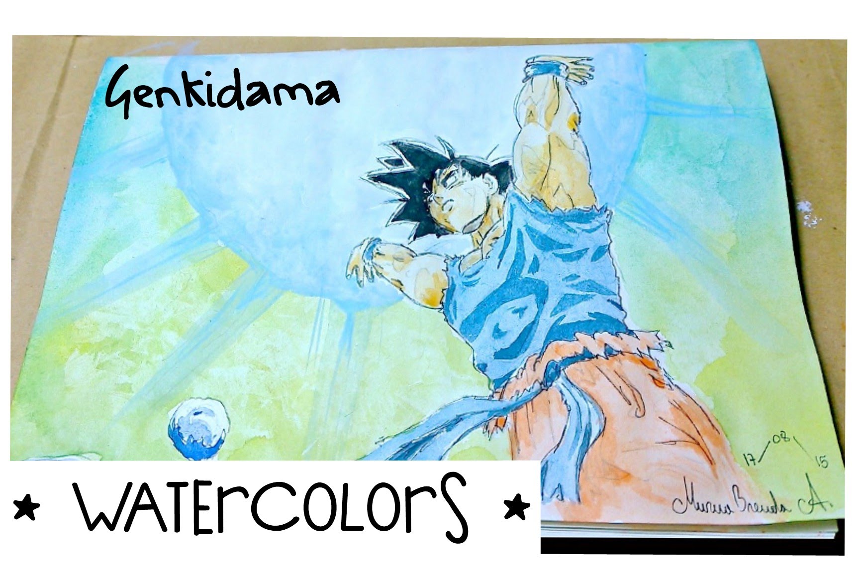 1731x1171 Watercolors Genkidama Dragon Ball Z Kai (Timelapse 1080phd