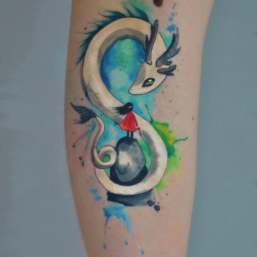 510x510 Magical Watercolor Dragon Tattoo Best Tattoo Ideas Gallery