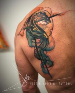 240x300 Watercolor Dragon Tattoo