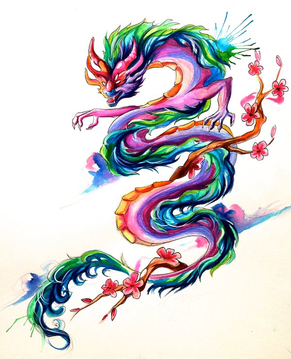 600x739 Asian Dragon Tattoo By Lucky978