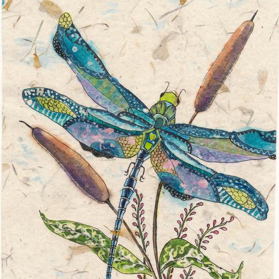 570x569 Dragonfly Painting Watercolor Painting Watercolor Paintings Etsy