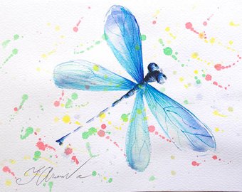 340x270 Dragonfly Paintings Etsy Uk