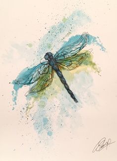 236x323 Dragonfly Watercolor