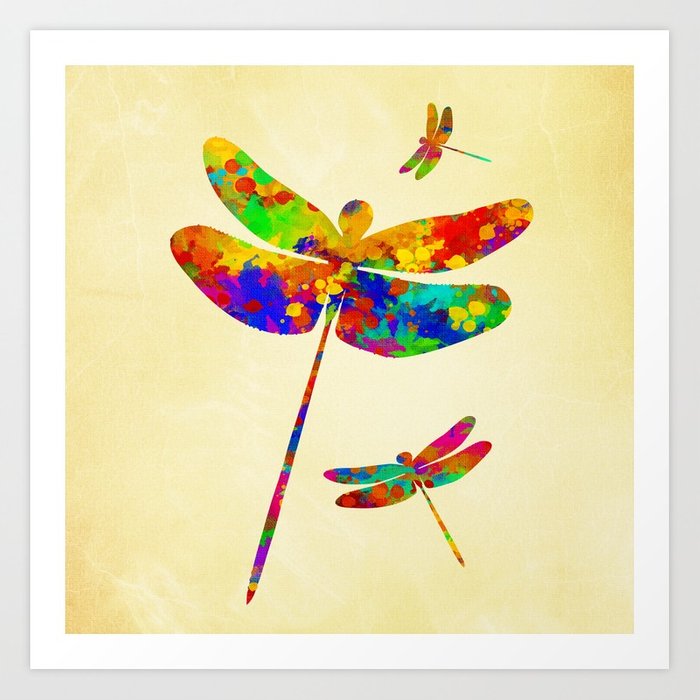 700x700 Dragonfly Watercolor Art Art Print By Christinarollo Society6