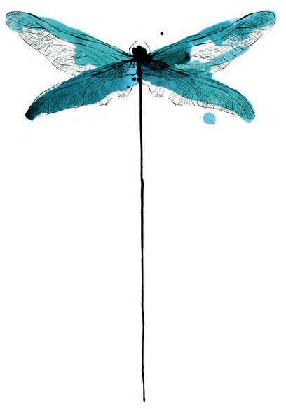 408x584 Watercolor Dragonfly