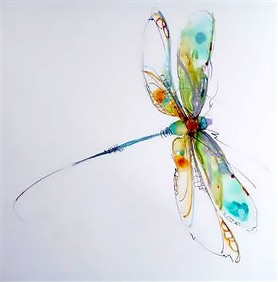 402x409 Watercolor Dragonfly Tattoo Design Tattoo Art Amp Drawings