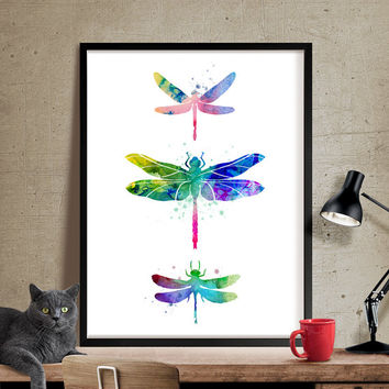 354x354 Best Dragonfly Watercolor Paintings Products On Wanelo