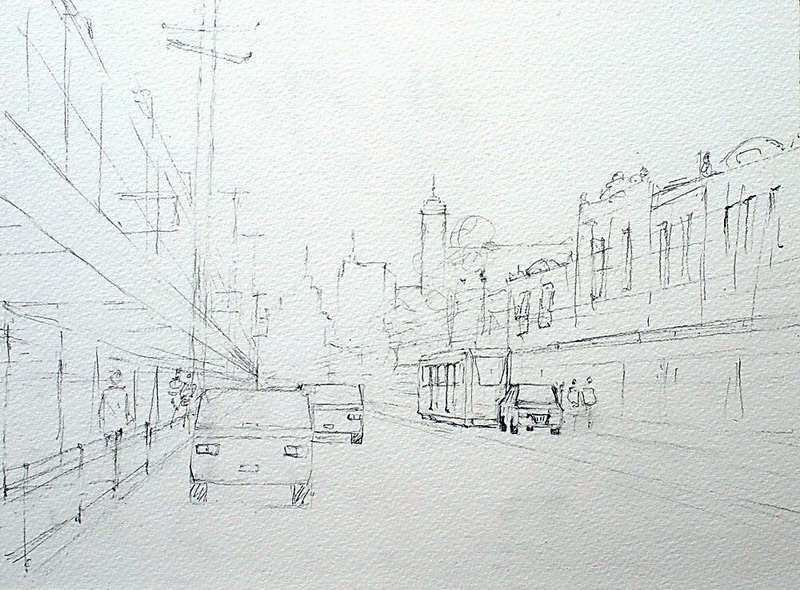 800x590 Street Scene Watercolor Demonstration Bridge Road, Richmond