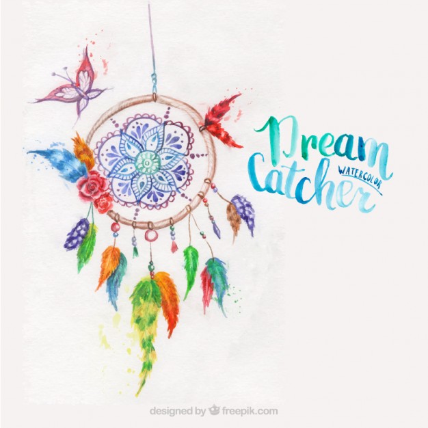 626x626 Dreamcatcher Painted With Watercolors Vector Free Download