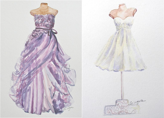 550x397 Watercolor Dress Portraits