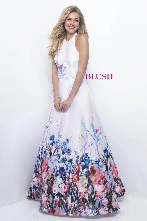 470x705 Blush 11229 Watercolor Floral Prom Dress French Novelty