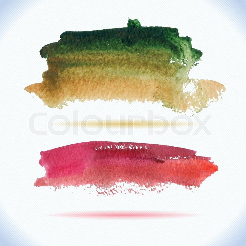 800x800 Vector Watercolor Ink Spot. Wet Brush Stroke On Paper Texture. Dry