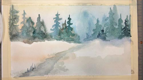 500x281 Watercolor Basics. Simple Landscape.