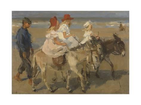 473x355 Donkey Rides On The Beach, C. 1890 1901. Dutch Watercolor Painting