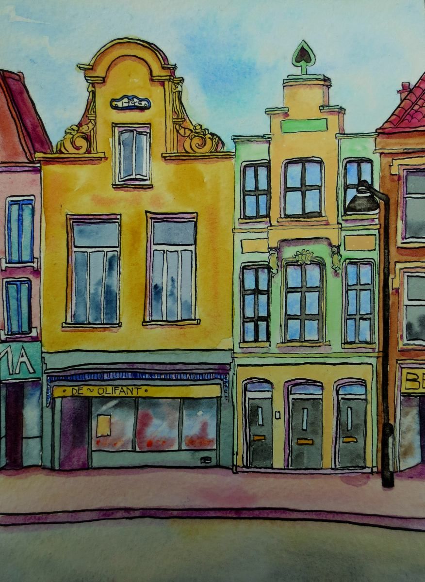 876x1200 Dutch Buildings (Pen And Watercolour) Watercolour Inspiration