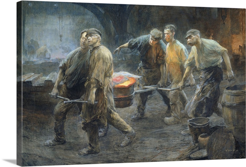 1000x678 Interior Of An Iron Foundry, 1880 1900, Dutch Watercolor Painting
