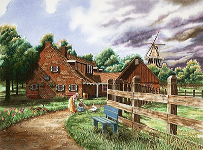 400x296 Mara Mattia Art Watercolor Illustration Of Holland Posthouse