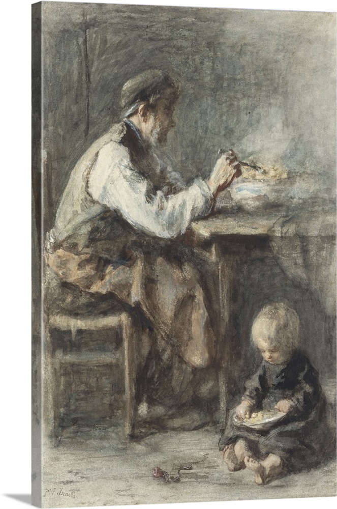 663x1000 The Shoemaker, By Jozef Israels, C. 1850 1905. Dutch Watercolor