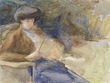 425x320 Sitting Woman Reading, By Bramine Hubrecht, 1865 1913
