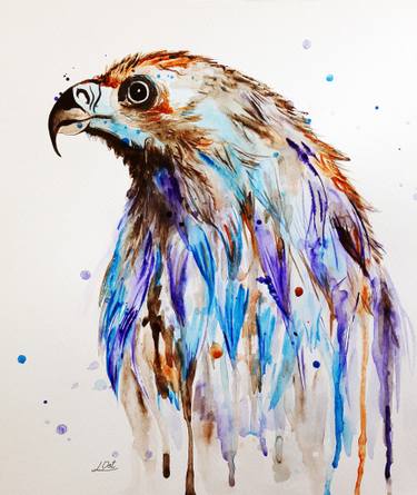 375x445 Eagle, Watercolor Art Painting By Luba Ostroushko Saatchi Art