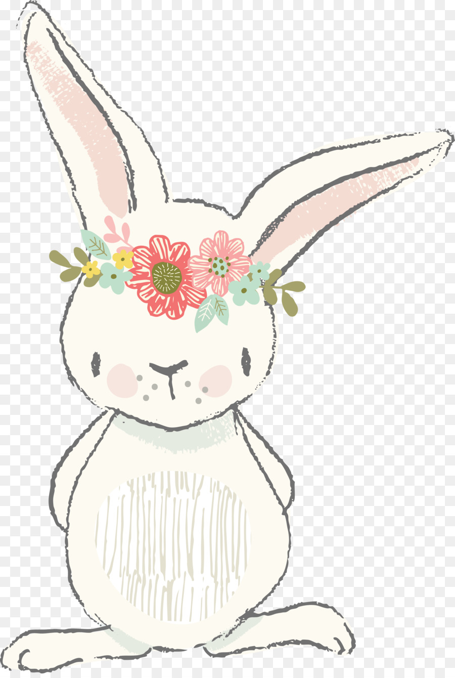 900x1340 Easter Bunny Rabbit Watercolor Painting Clip Art
