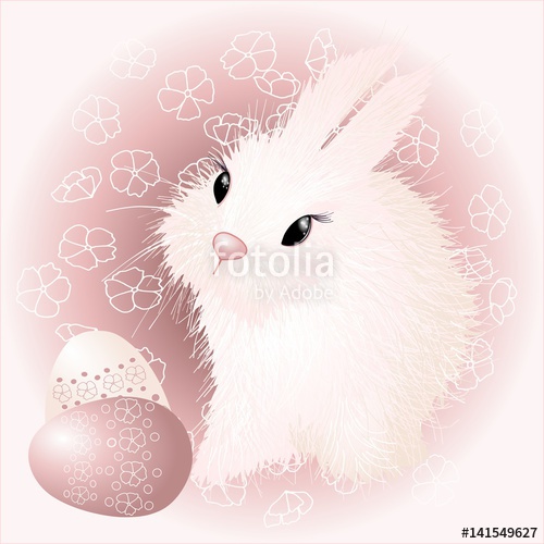 500x500 Easter Bunny Rabbit Vector Drawing, Detailed Hand Drawn Ester Buny