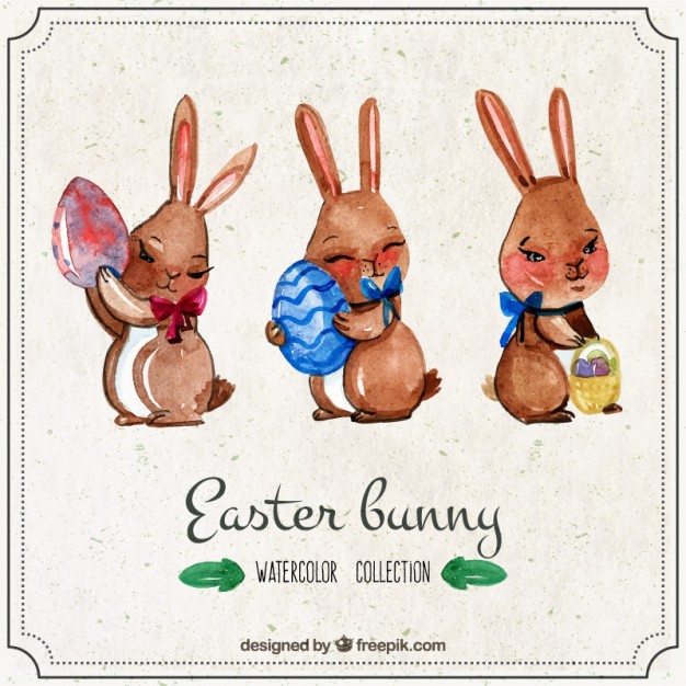 626x626 Watercolor Lovely Easter Bunny Stock Images