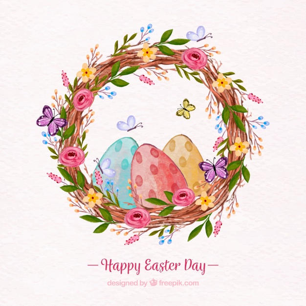 626x626 Happy Easter Day Background In Watercolor Style Vector Free Download