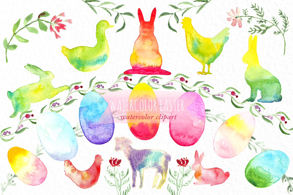 1160x772 Watercolor Easter Clipart By Labfcreations