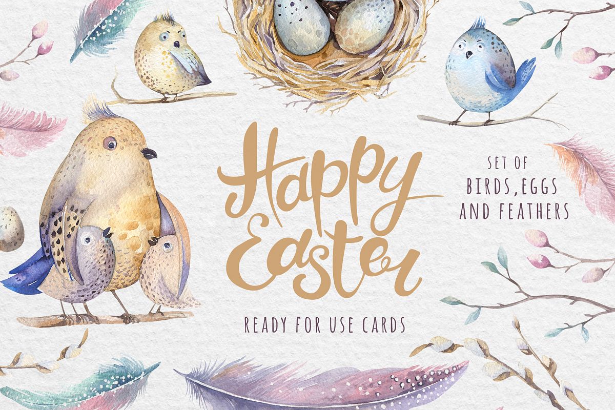 1200x800 Watercolor Happy Easter Card Amp Diy