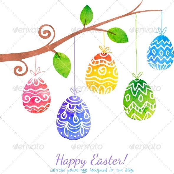 590x590 Watercolor Painted Brunch With Easter Eggs Brunch, Easter And