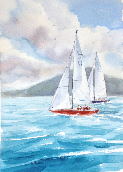 430x601 How To Paint The Ocean In Watercolor