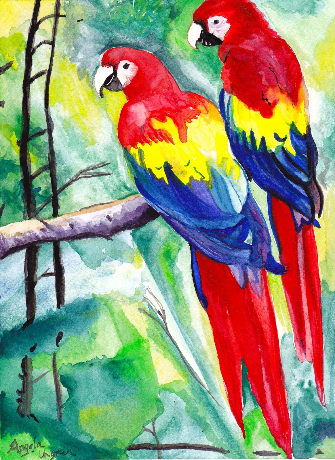 1164x1600 Easy Watercolor Paintings Of Birds Artangela Ungren Hey There