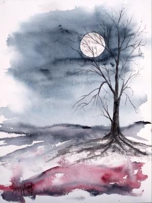 297x395 Easy Watercolor Landscape Painting Watercolor Paintings Art