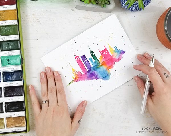 600x480 Easy Watercolor Cityscape Step By Step Tutorial Dawn Nicole