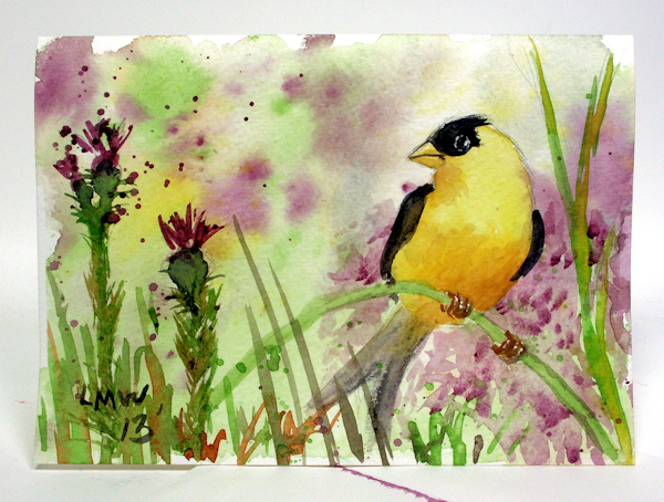 600x454 Easy Watercolor Tutorial Goldfinch The Frugal Crafter Blog